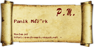 Panik Márk névjegykártya